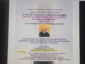 VERONA<br>incontro con P Justo Lofeudo MSE